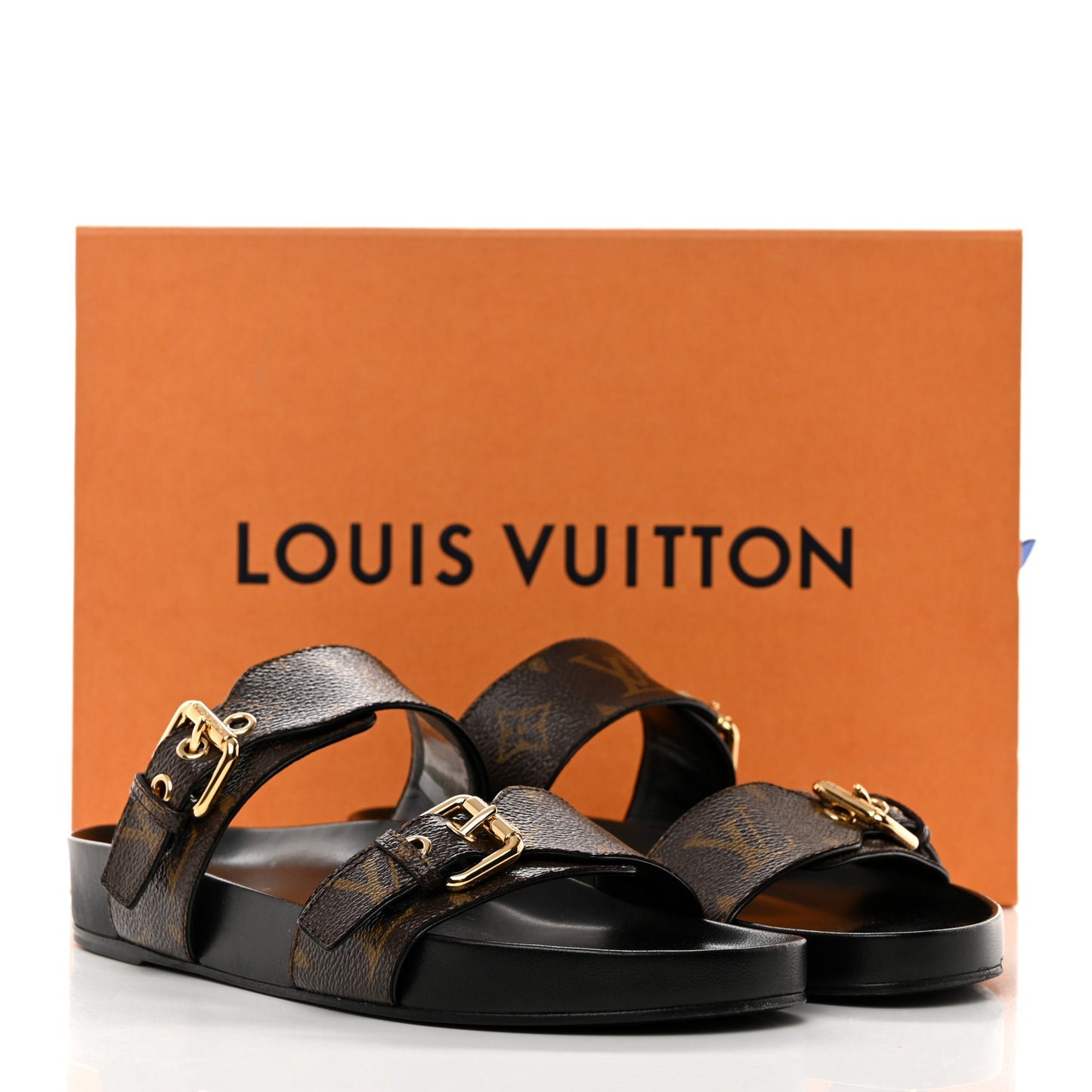 Monogram Bom Dia Mule Sandals 37.5 Black