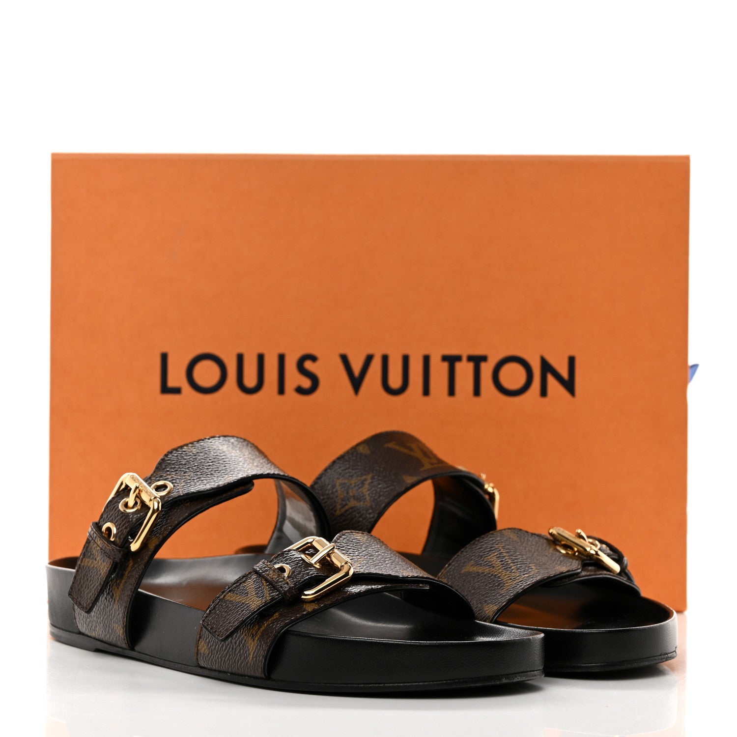 Louis Vuitton Monogram Bom Dia Mule Sandals 37.5 Black 9 of 9