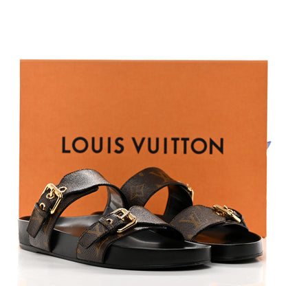 Louis Vuitton Monogram Bom Dia Mule Sandals 37.5 Black 9 of 9