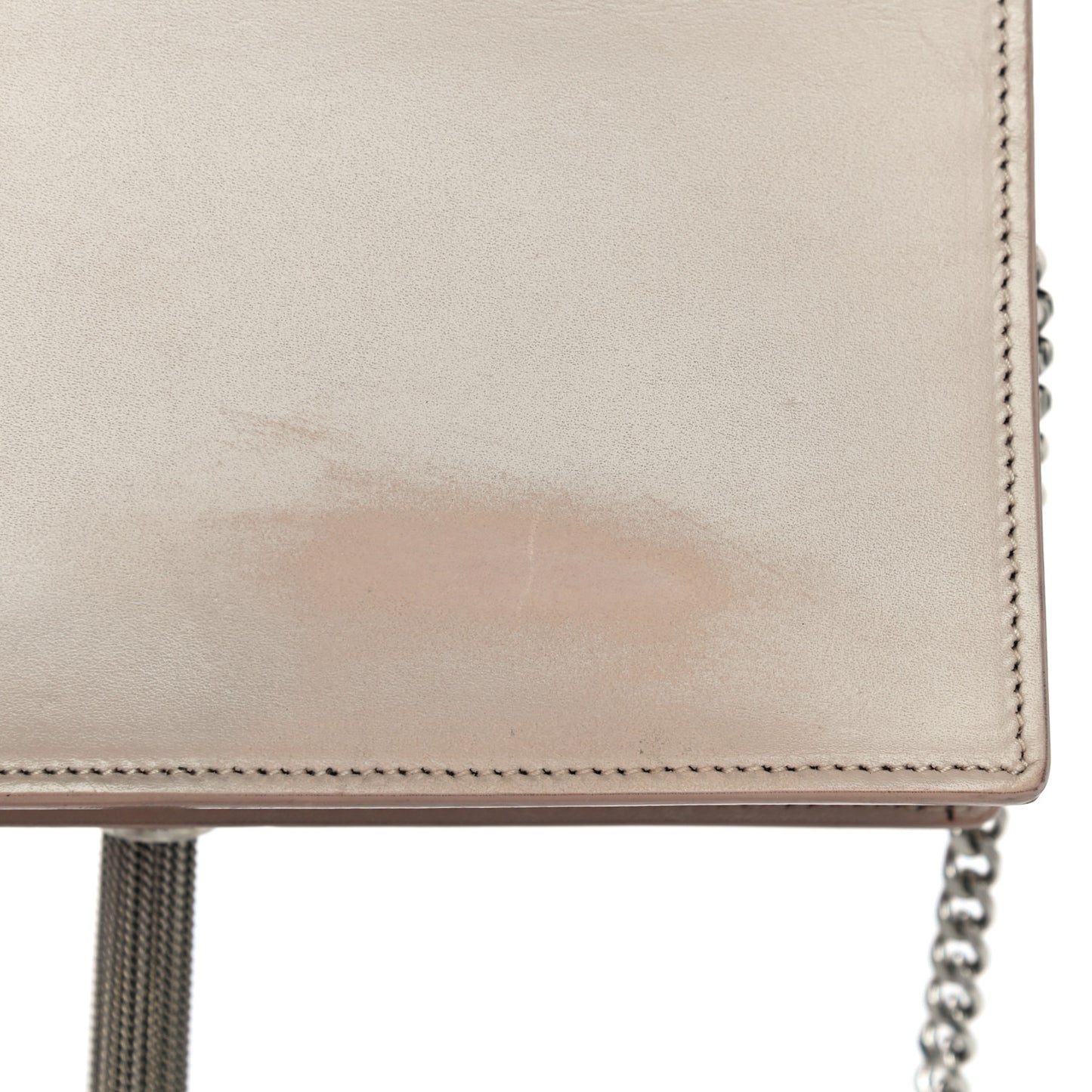 Smooth Calfskin Classic Monogram Kate Tassel Chain Wallet Nude Powder