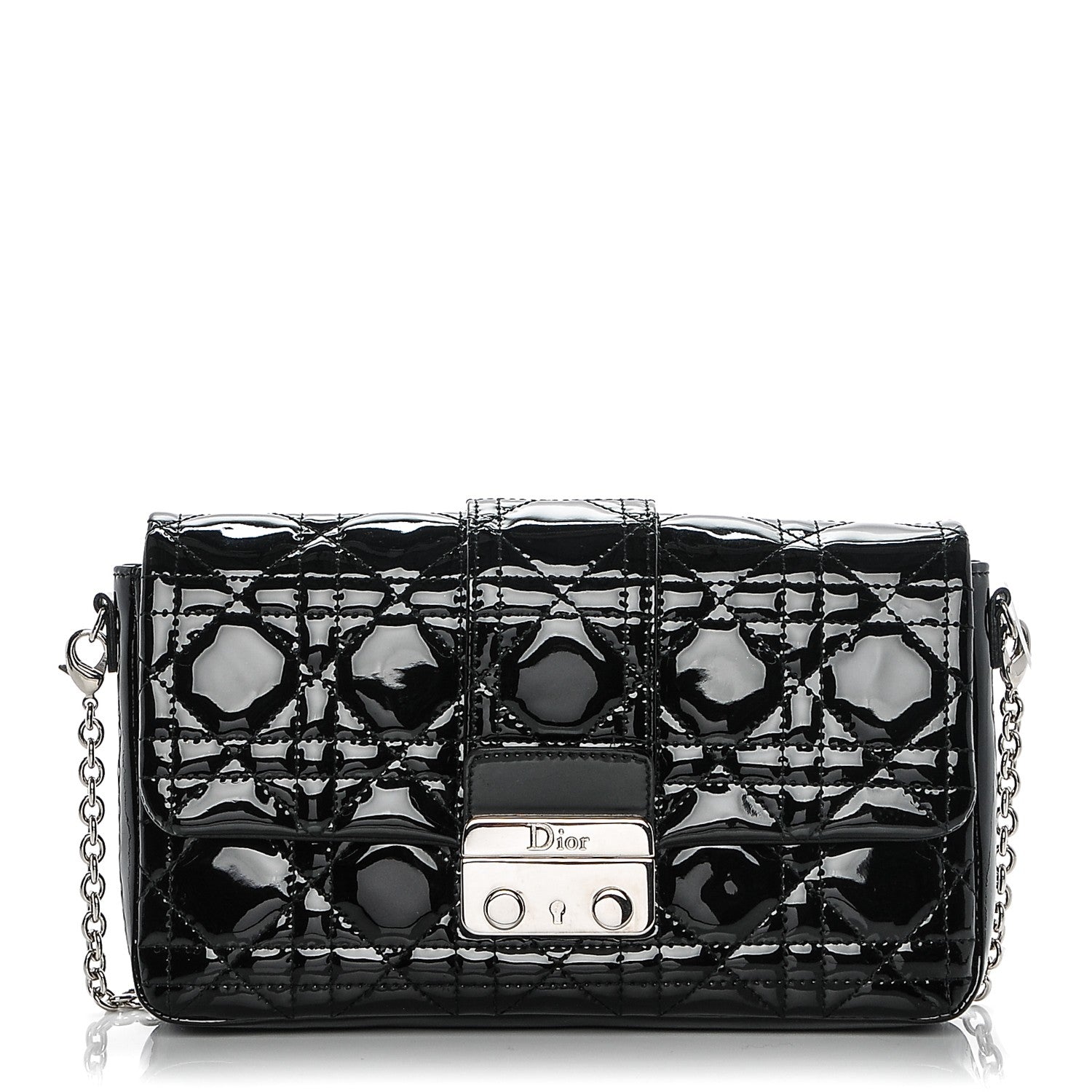 Christian Dior Patent Cannage New Lock Pouch Black 1 of 7