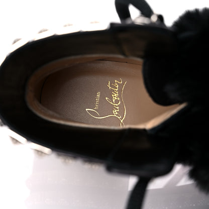Christian Louboutin Calfskin Studded Shearling Yeti Donna Boots 36 Black 8 of 9