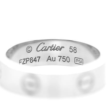 Cartier 18K White Gold 5.5mm LOVE Ring 58 8.25 4 of 4