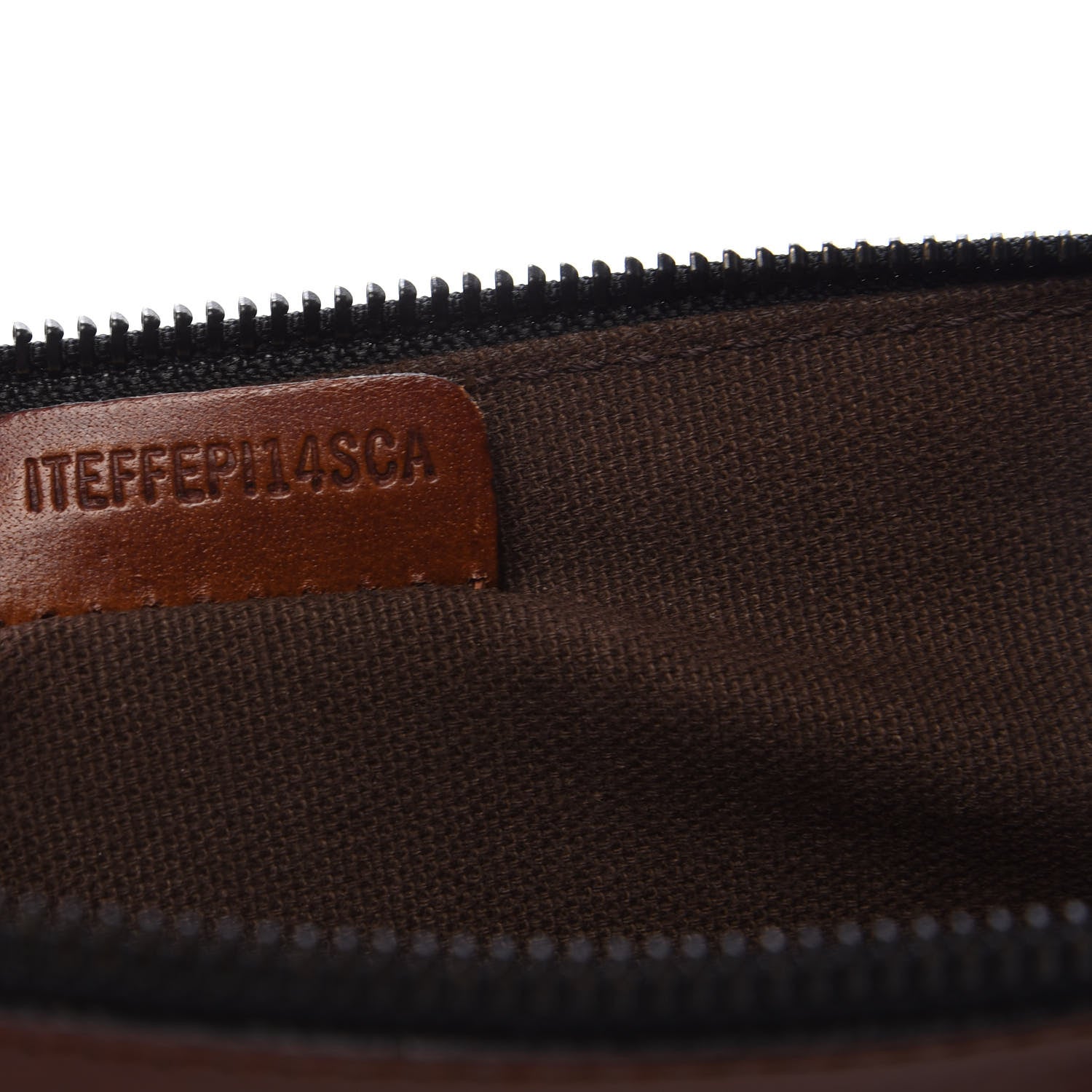 Burberry Bridle Calfskin House Check Zip Pouch Dark Tan 8 of 10