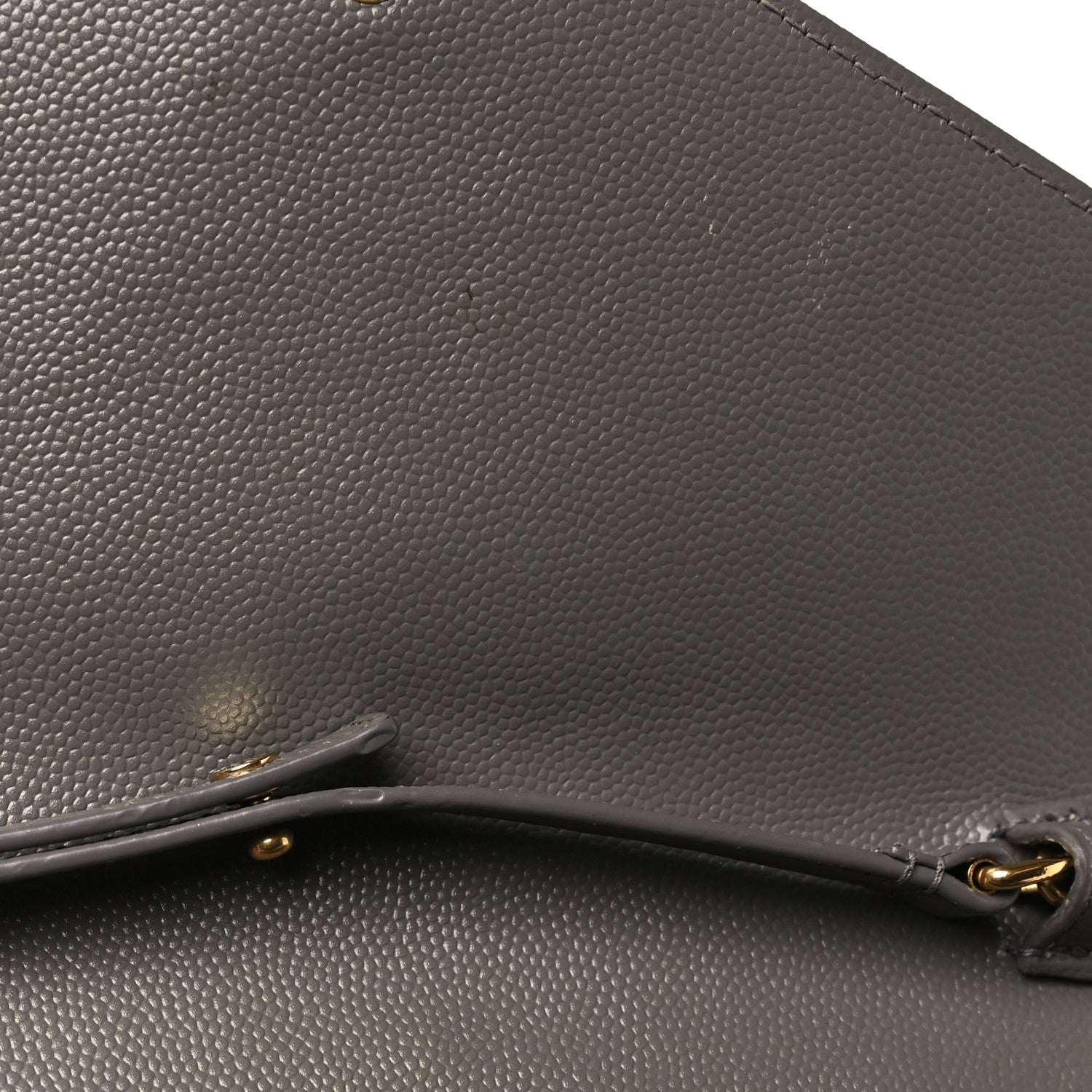 Saint Laurent Grain De Poudre Matelasse Chevron Monogram Chain Wallet Fog 12 of 12