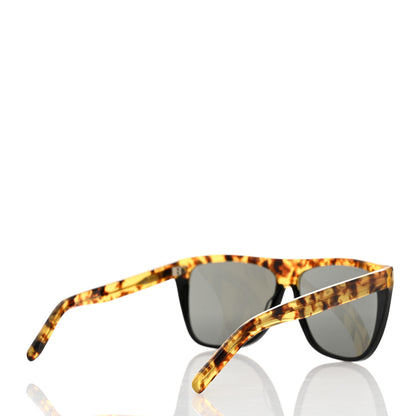 Saint Laurent Acetate Flat Top Sunglasses SL1 Tortoise Black 4 of 10