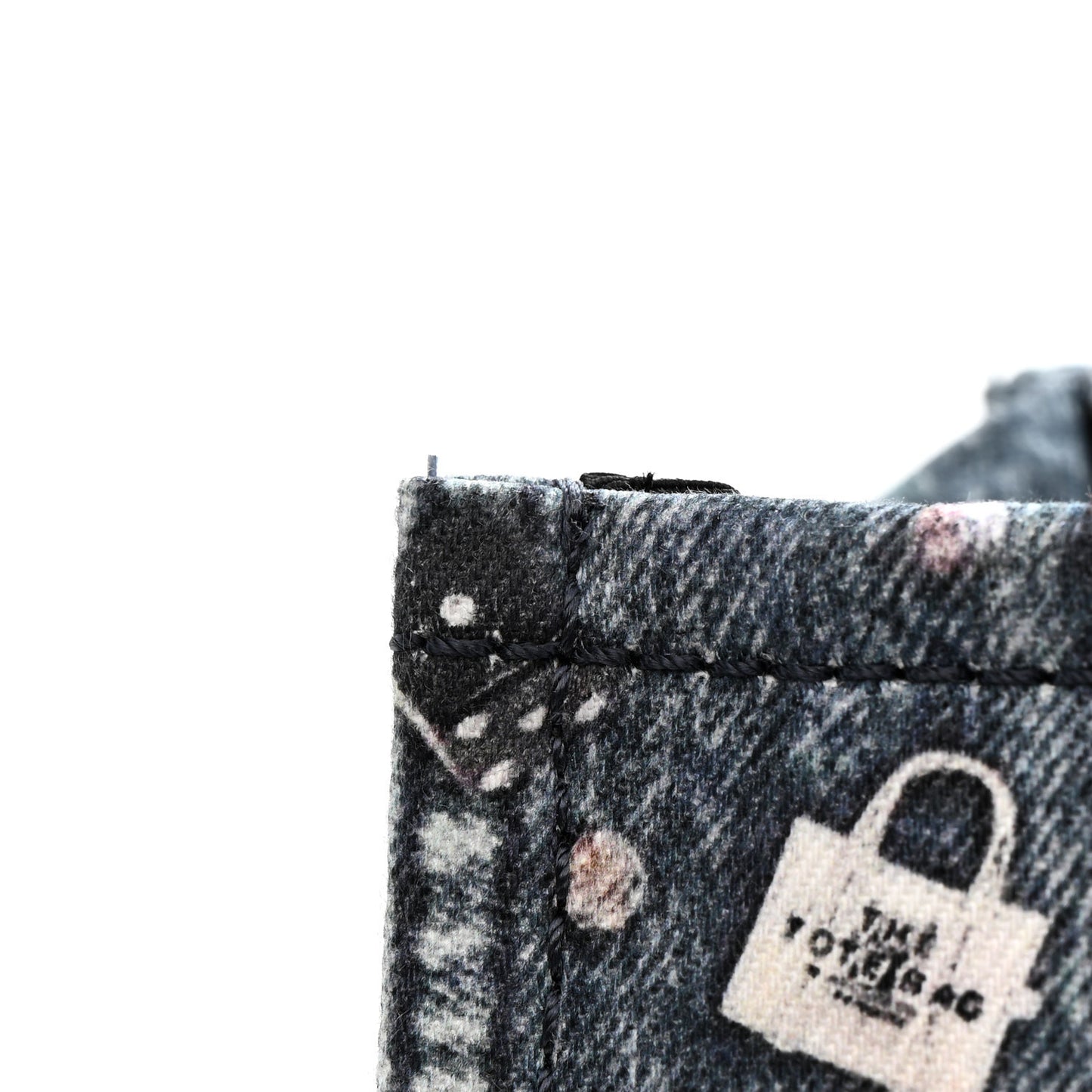 The Trompe L'Oeil Trinket Denim Canvas Medium The Tote Bag Blue