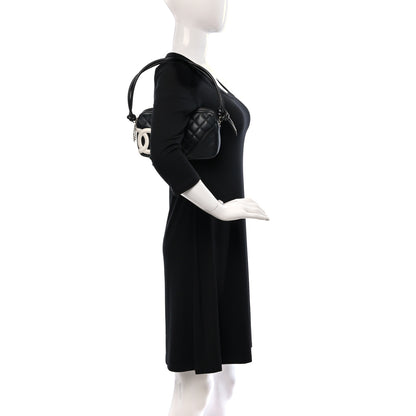 Chanel Calfskin Quilted Cambon Pochette Black White 2 of 9