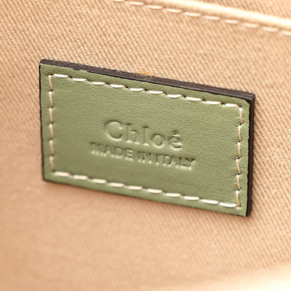 Chloe Cotton Calfskin Medium Woody Ribbon Tote White Green 6 of 10