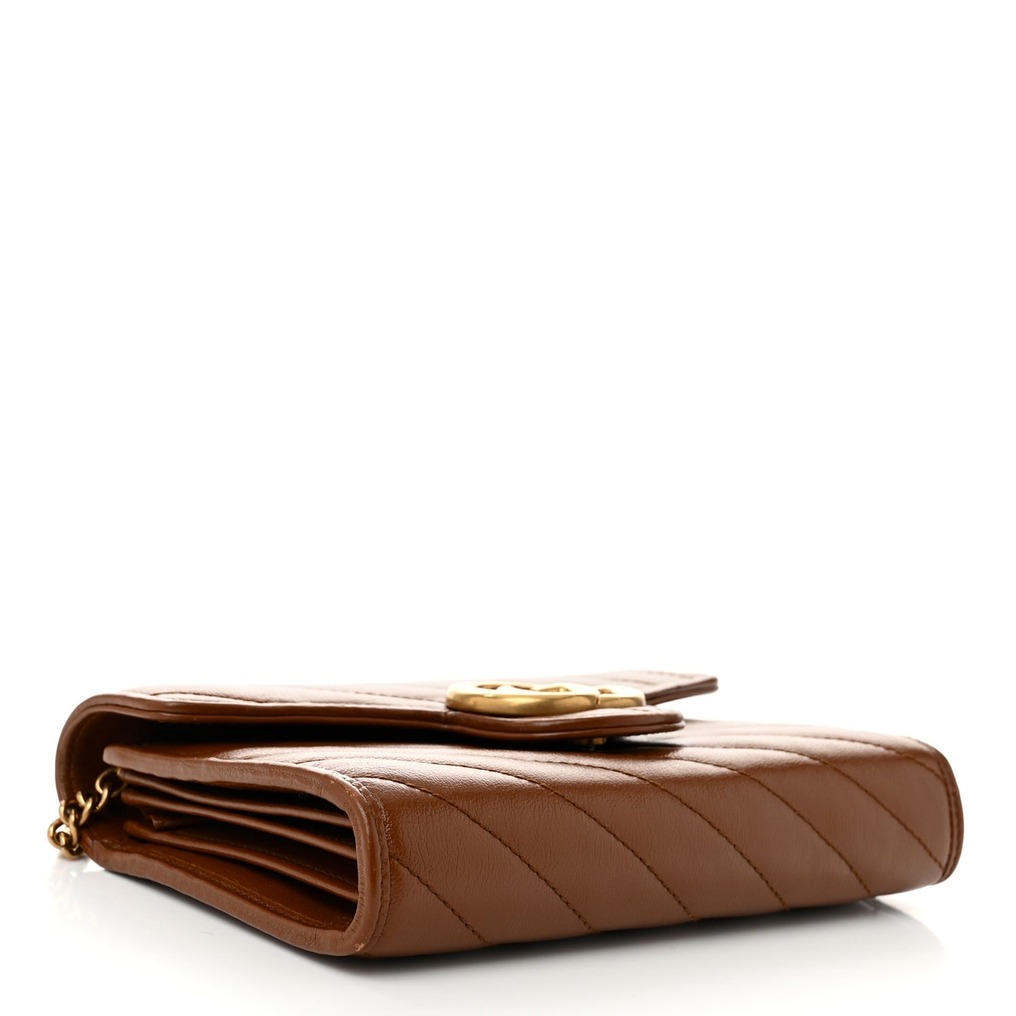 Azalea Calfskin Matelasse Diagonal GG Marmont Chain Wallet Cuir