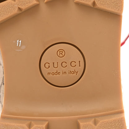 Gucci X THE NORTH FACE Monogram Textured Calfskin Mens Hiking Ankle Boots 11 Beige Ebony Deep Orange 6 of 16