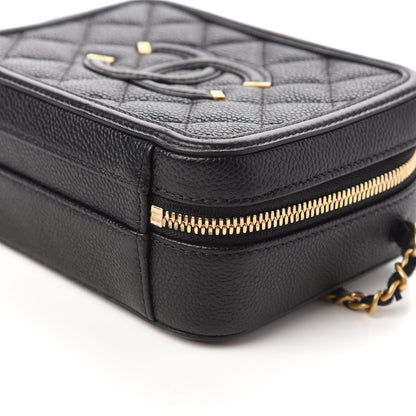 Chanel Caviar Quilted Small CC Filigree Vanity Case Black 7 of 10