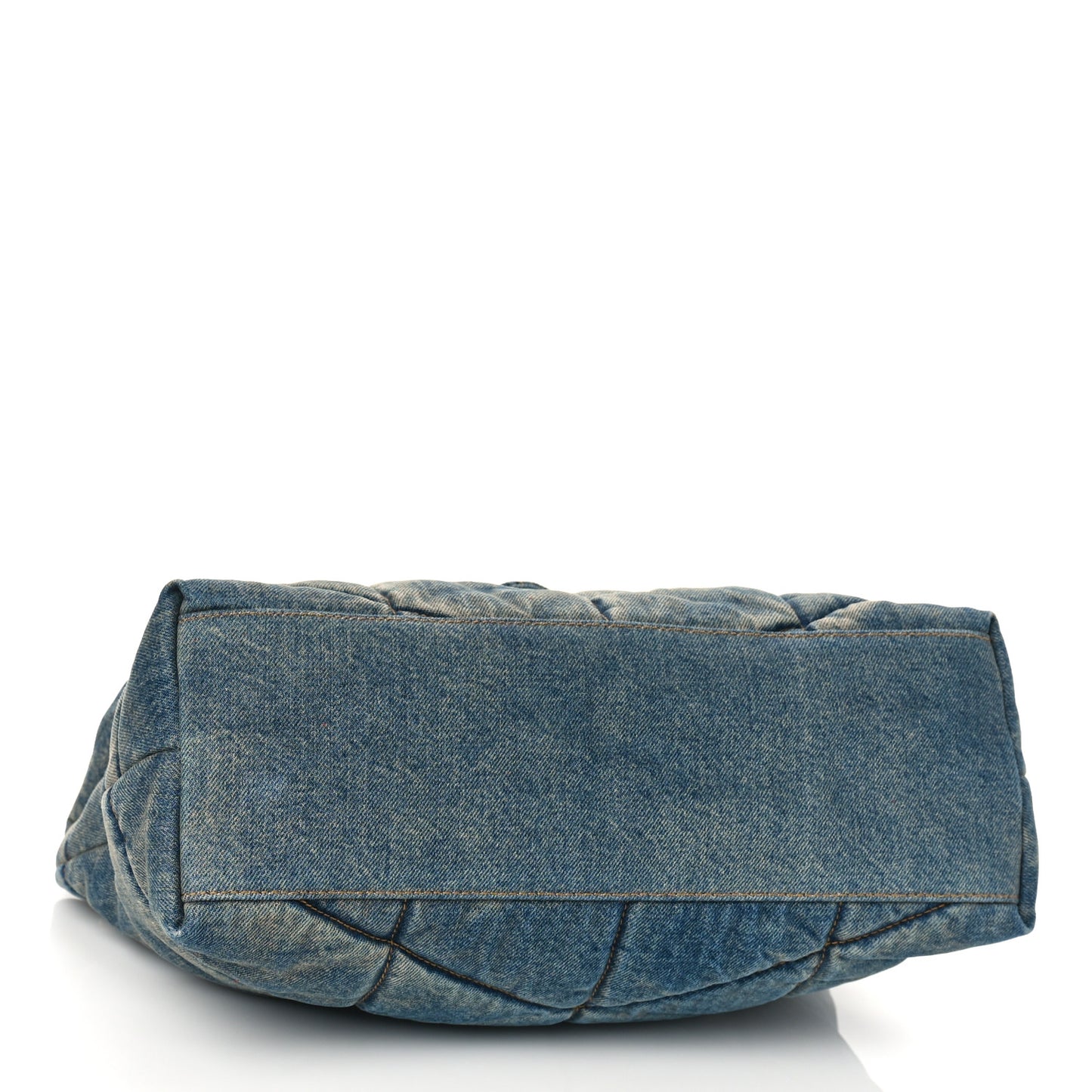 Denim Quilted Toy Loulou Puffer Monogram Chain Satchel Blue Cinnamon