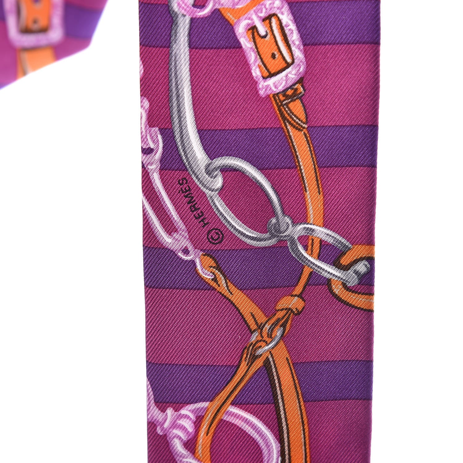 Hermes Silk Brides De Gala Bayaderes Twilly Fuchsia Violet Orange 4 of 4