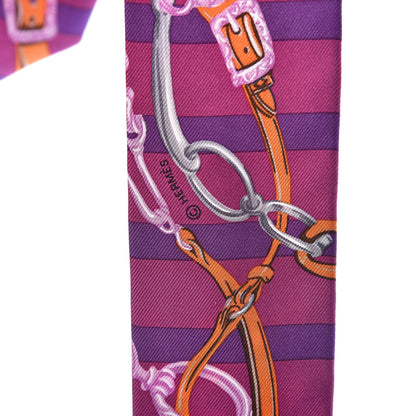 Hermes Silk Brides De Gala Bayaderes Twilly Fuchsia Violet Orange 4 of 4