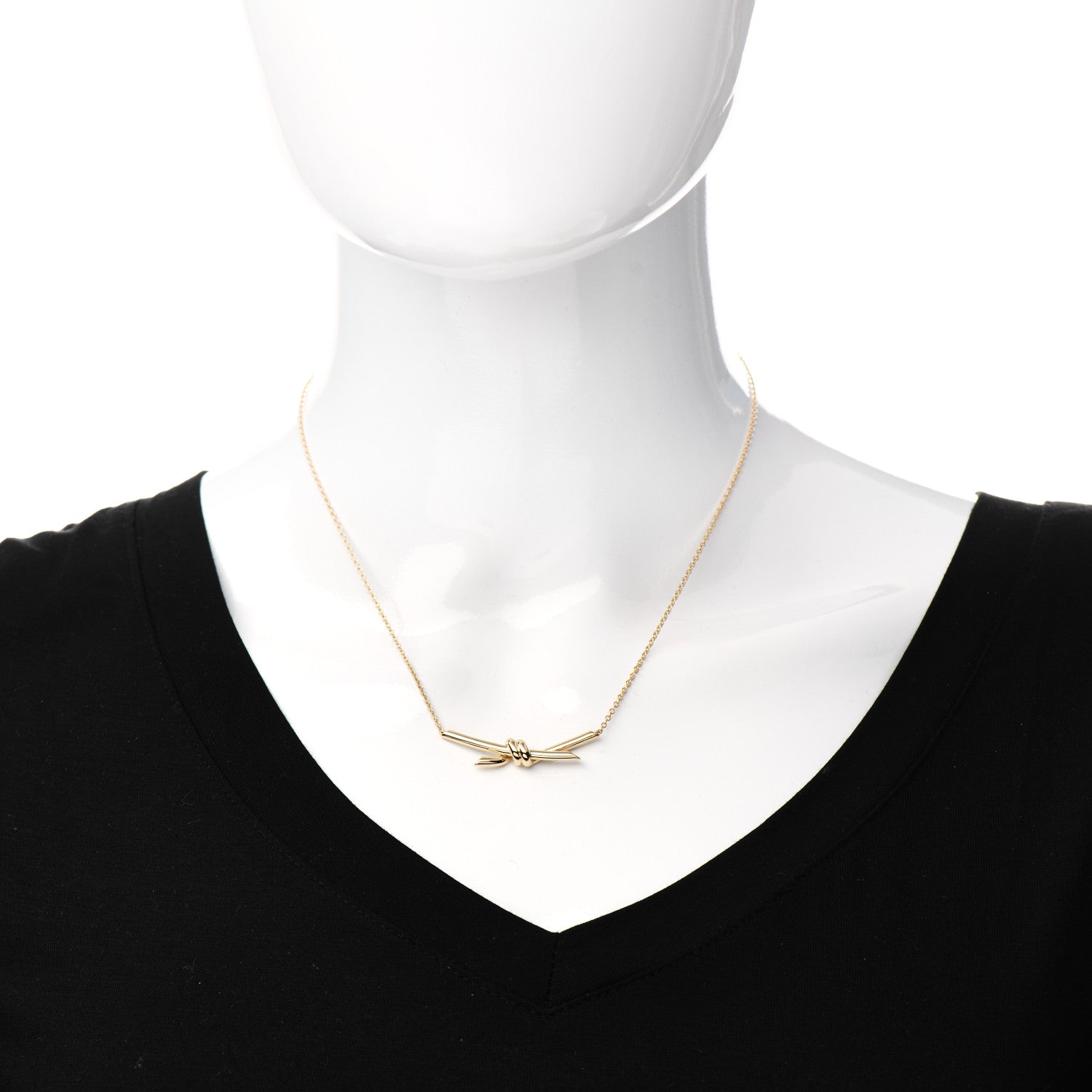 Tiffany 18K Yellow Gold Knot Necklace 2 of 7