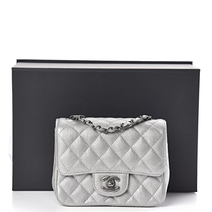 Chanel Metallic Caviar Quilted Mini Square Flap Silver 11 of 11