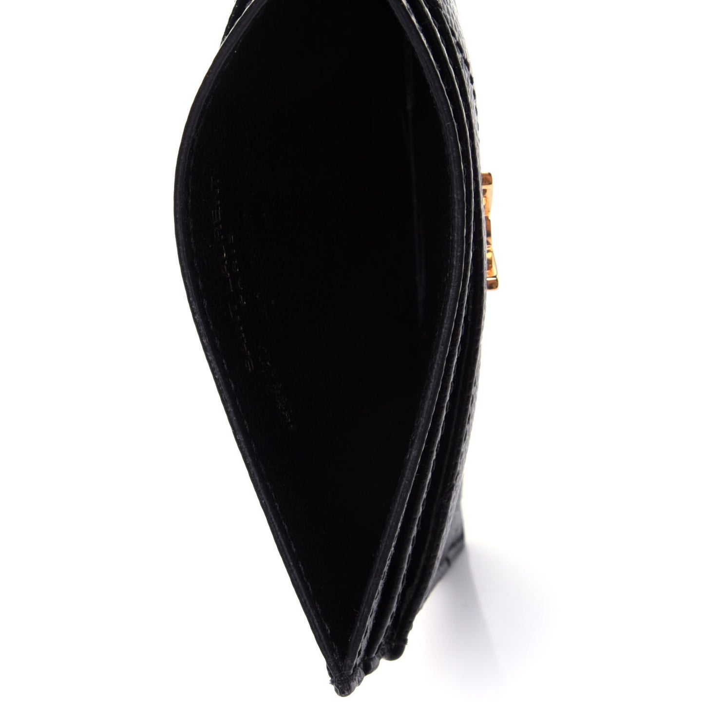 Grain De Poudre Matelasse Chevron Monogram Credit Card Case Black