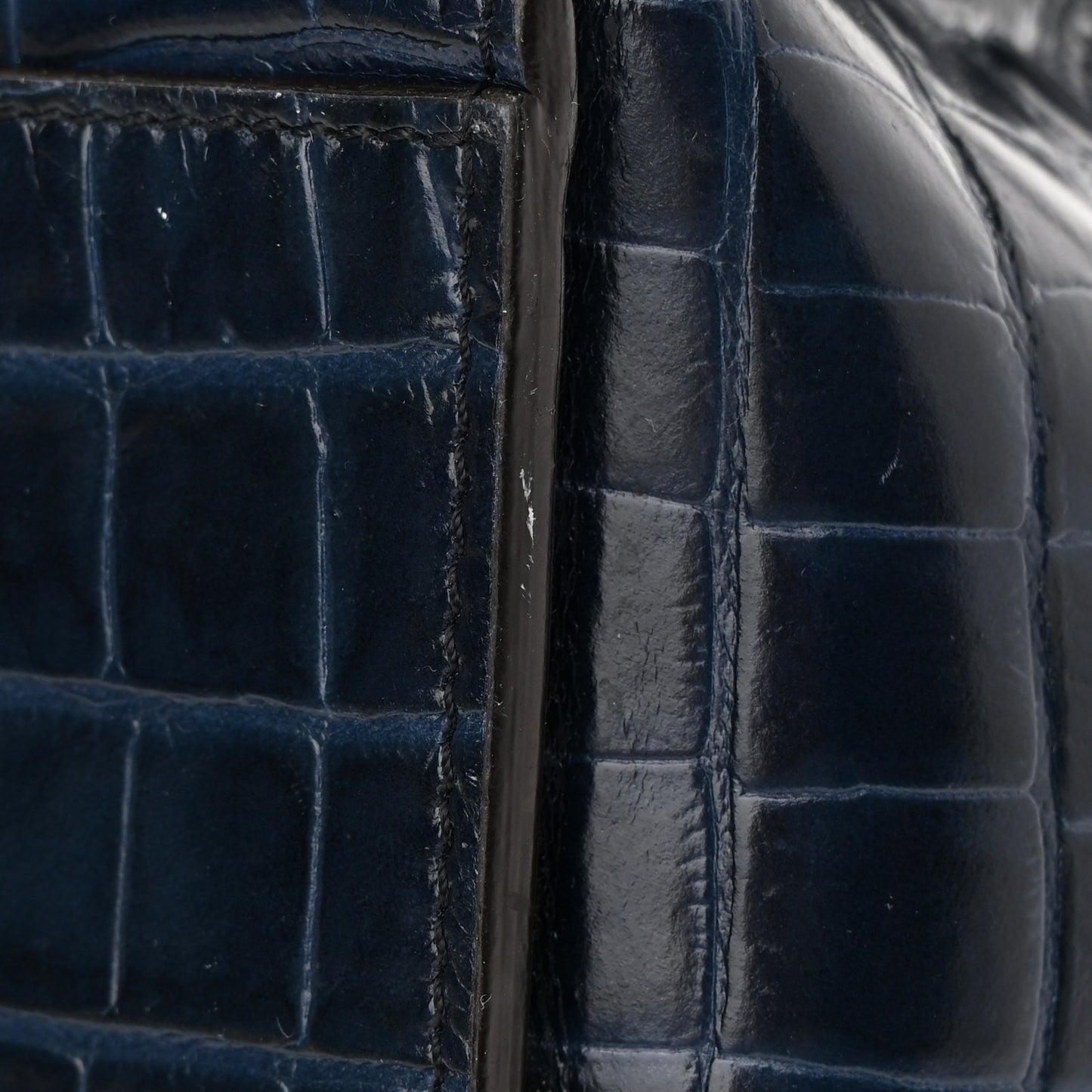 Crocodile Embossed Calfskin Small Zipped Bayswater Blue