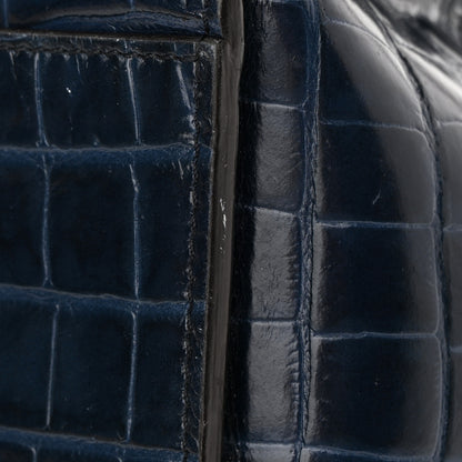 Mulberry Crocodile Embossed Calfskin Small Zipped Bayswater Blue 14 of 16