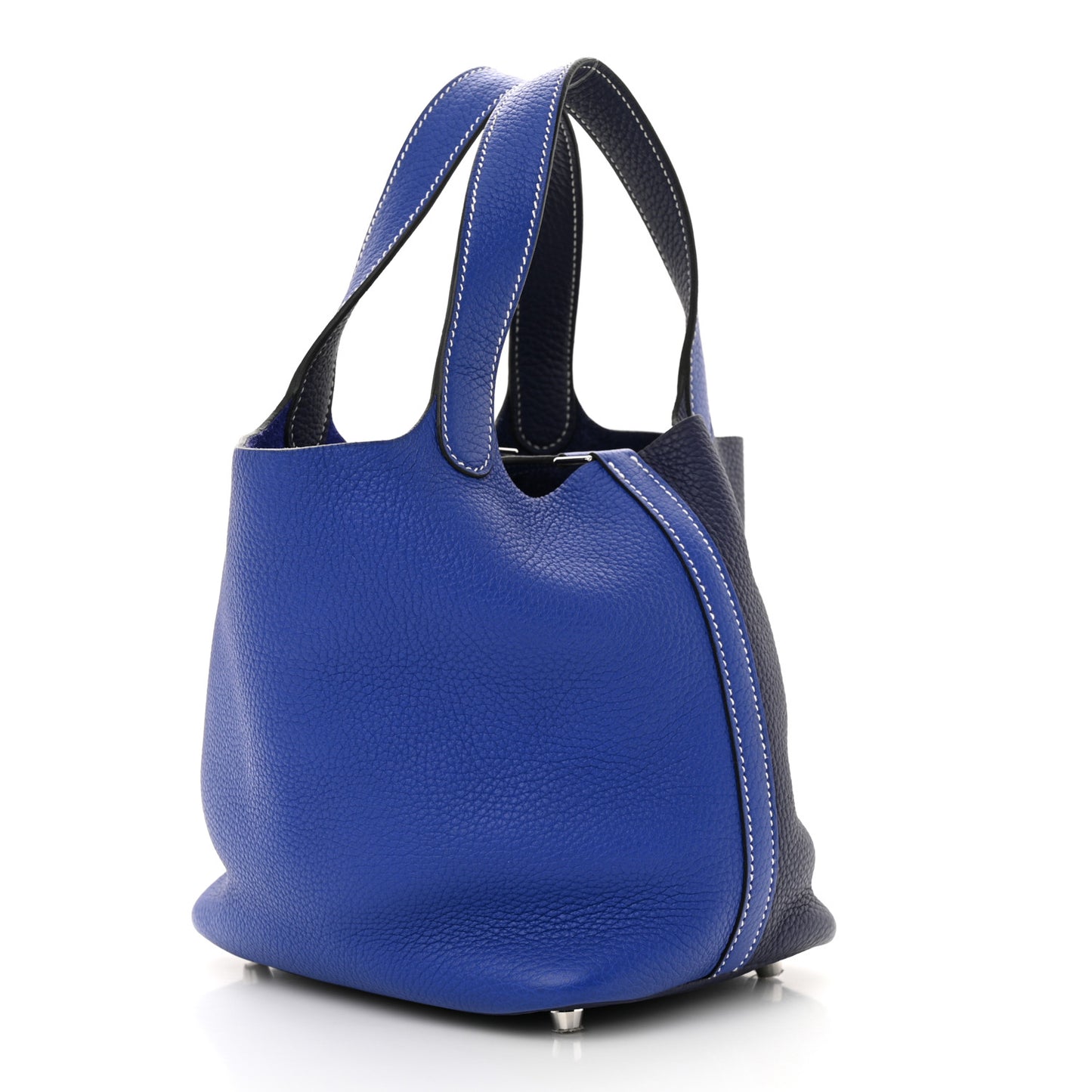 Taurillon Clemence Casaque Picotin Lock 18 PM Bleu Electrique Bleu Encre