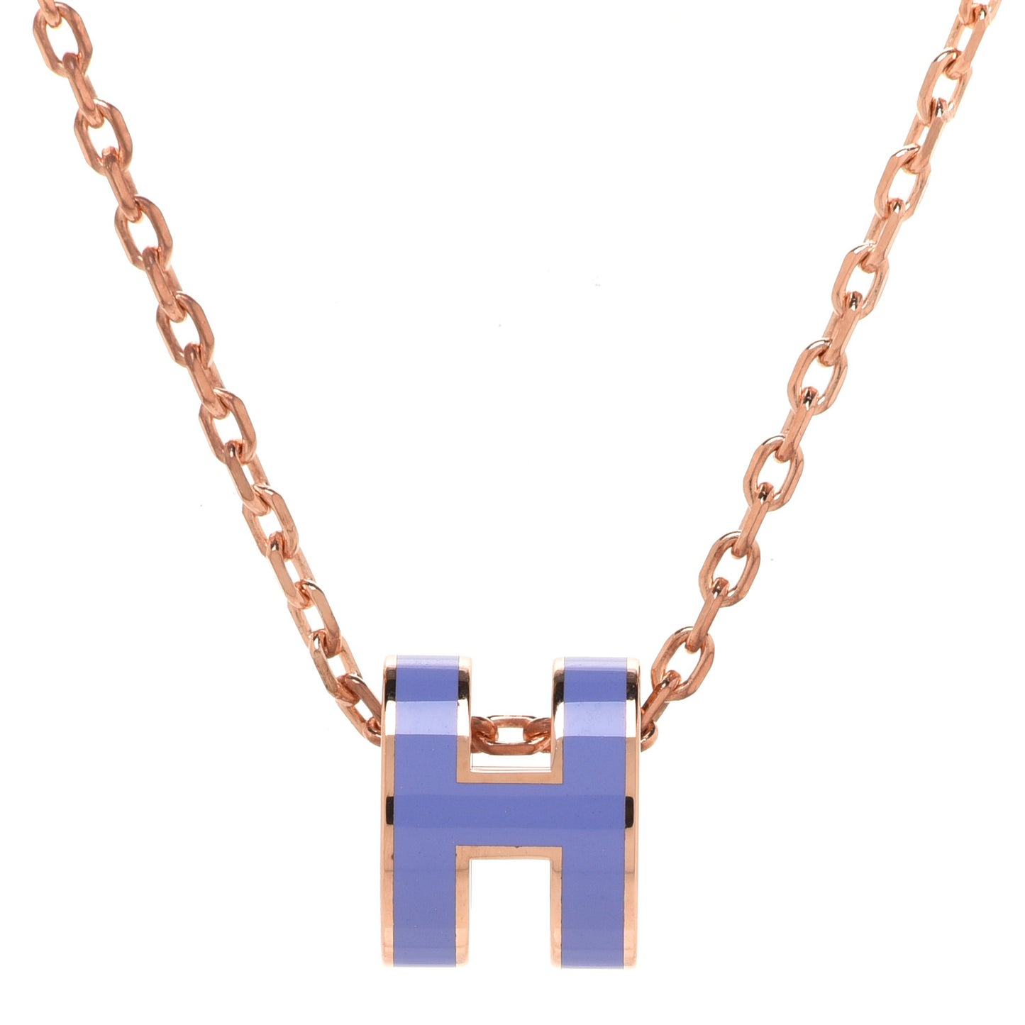 Rose Gold Mini Pop H Pendant Necklace Lilas