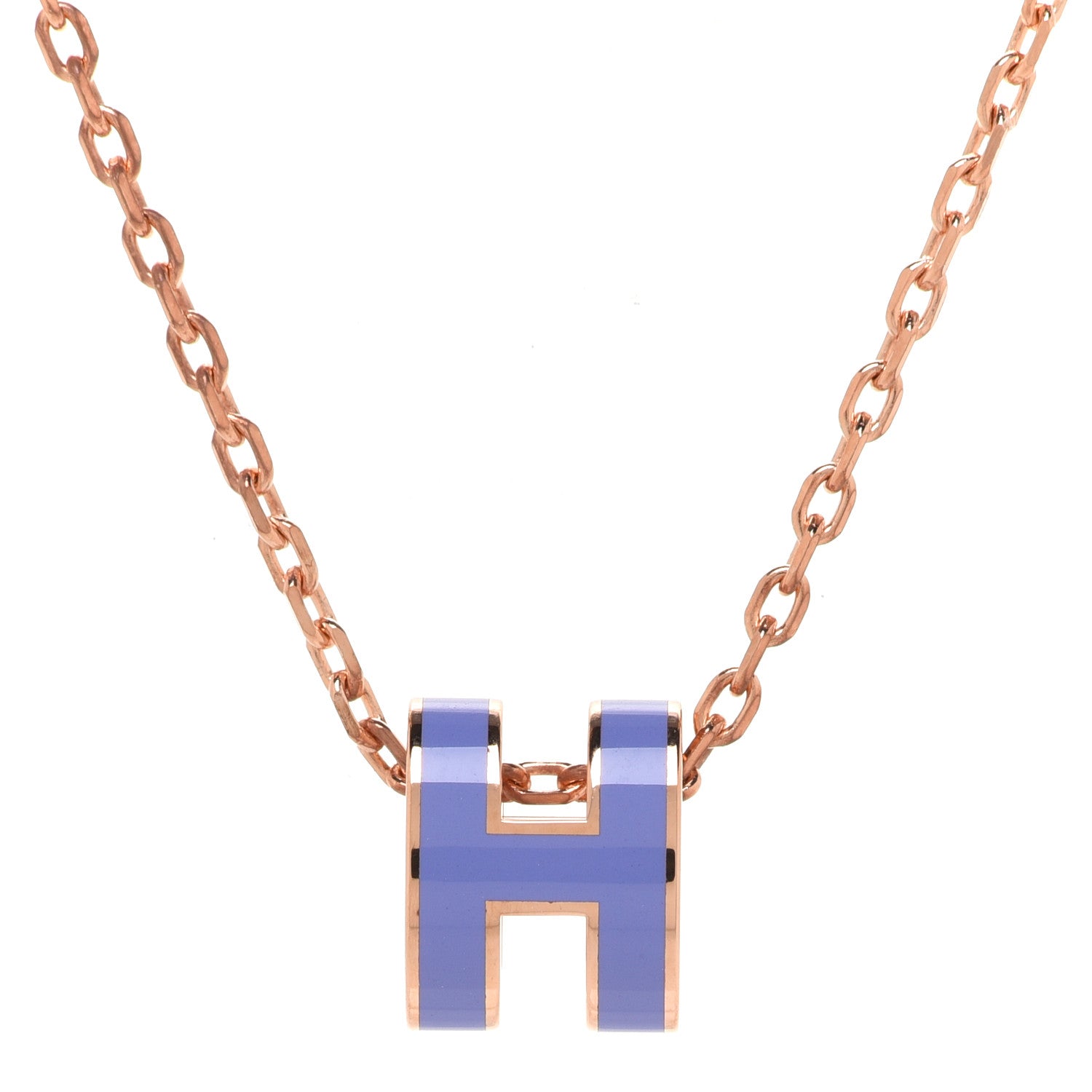Hermes Rose Gold Mini Pop H Pendant Necklace Lilas 4 of 8