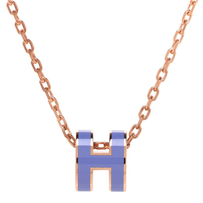 Hermes Rose Gold Mini Pop H Pendant Necklace Lilas 4 of 8