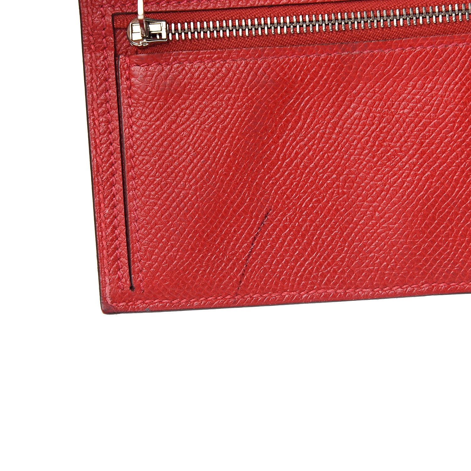 Hermes Epsom Bearn Gusset Wallet Rouge Casaque 7 of 13