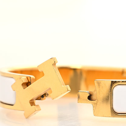 Hermes Enamel Narrow Clic Clac H Bracelet PM White 4 of 5