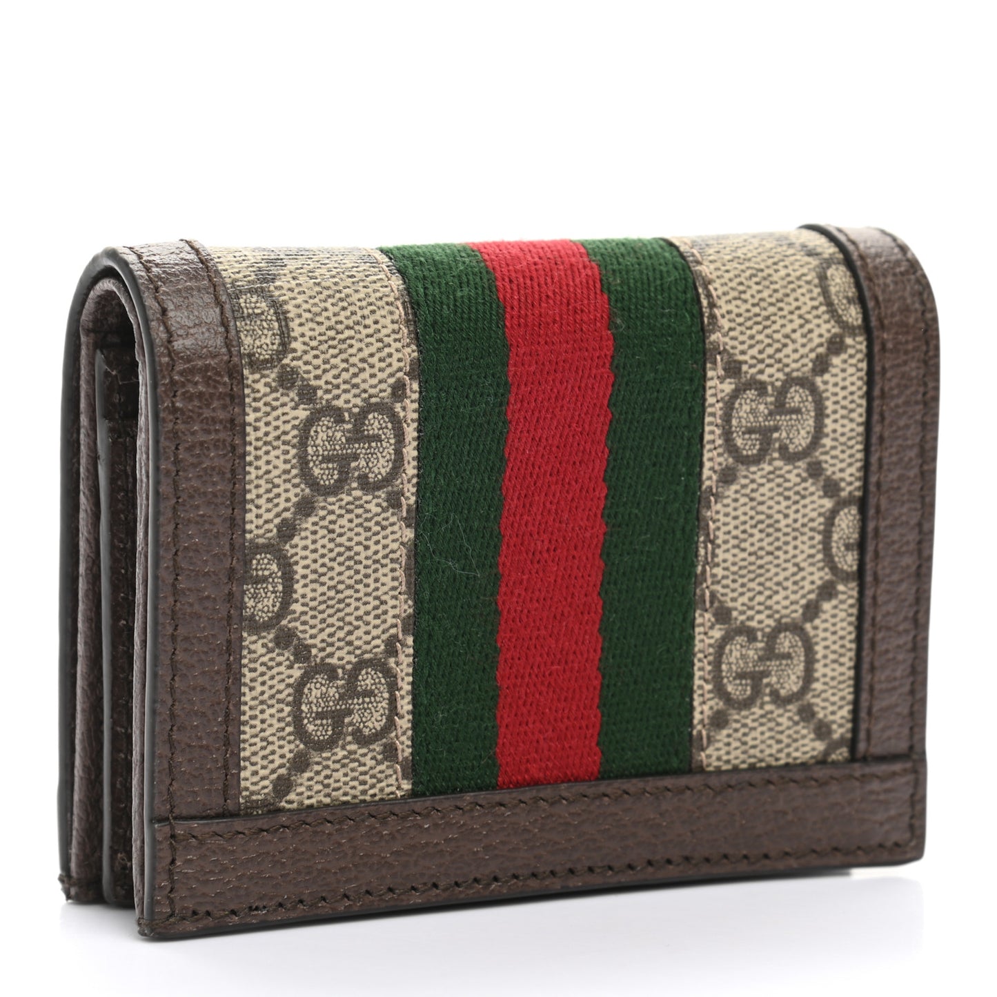 GG Supreme Monogram Web Ophidia Card Case Beige New Acero