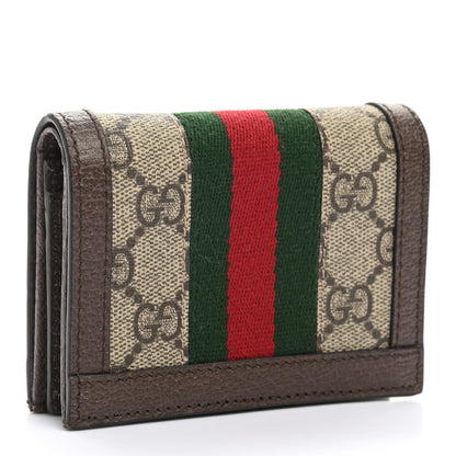 Gucci GG Supreme Monogram Web Ophidia Card Case Beige New Acero 3 of 8