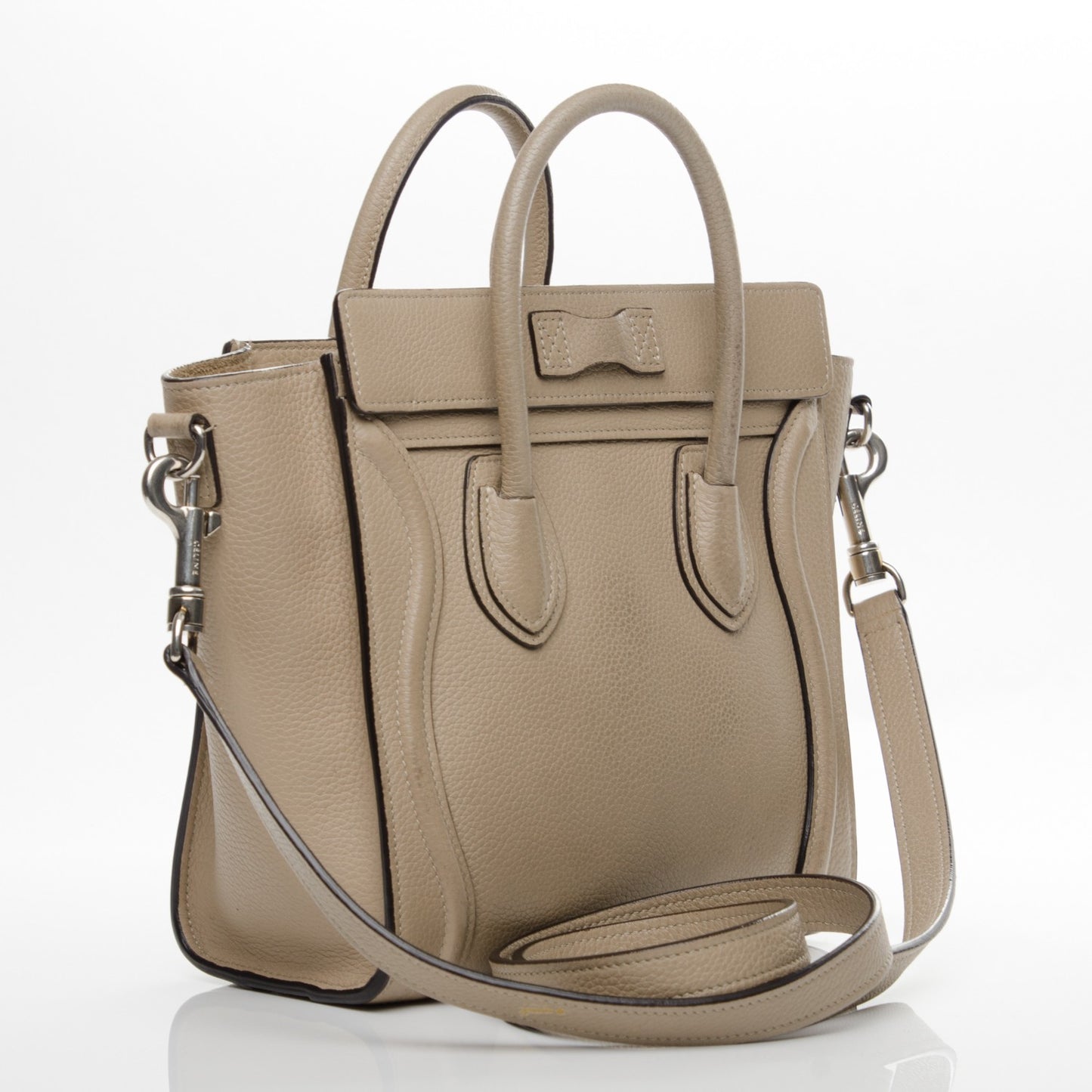 Drummed Calfskin Nano Luggage Dune