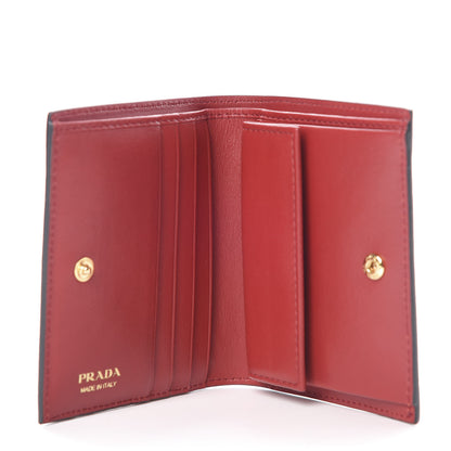 Prada Vitello Daino Small Bi-Fold Wallet Black Fuoco 5 of 8