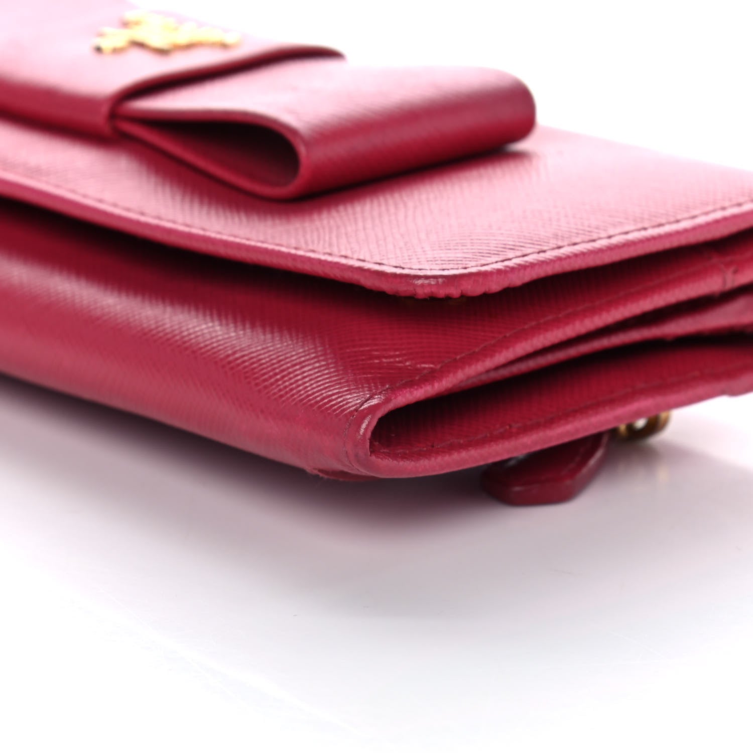 Prada Saffiano Fiocco Bow Continental Wallet Peonia 9 of 15