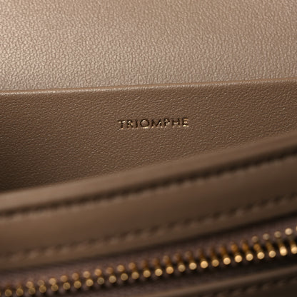 Celine Shiny Calfskin Medium Triomphe Smoked Brown 7 of 14