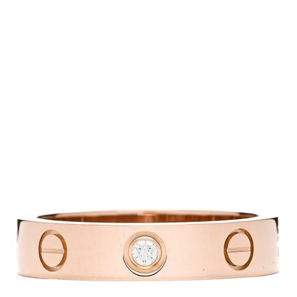 Cartier 18K Pink Gold Diamond 4mm LOVE Wedding Band Ring 49 4.75 1 of 3