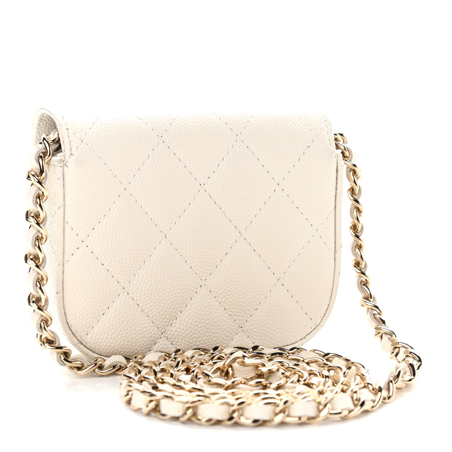 Chanel Caviar Quilted Mini Clutch With Chain White 3 of 12