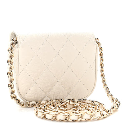Chanel Caviar Quilted Mini Clutch With Chain White 3 of 12
