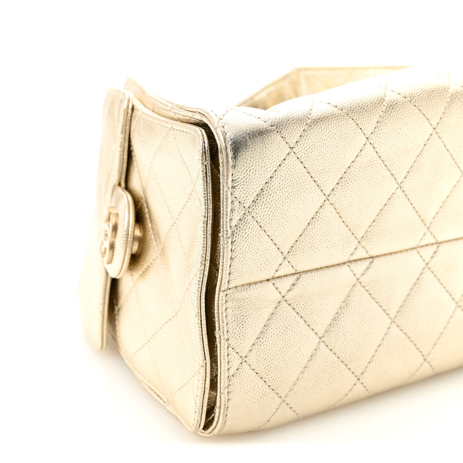 Chanel Metallic Caviar Quilted Small Chanel 25 Handbag Gold 9 of 10