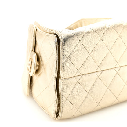 Chanel Metallic Caviar Quilted Small Chanel 25 Handbag Gold 9 of 10