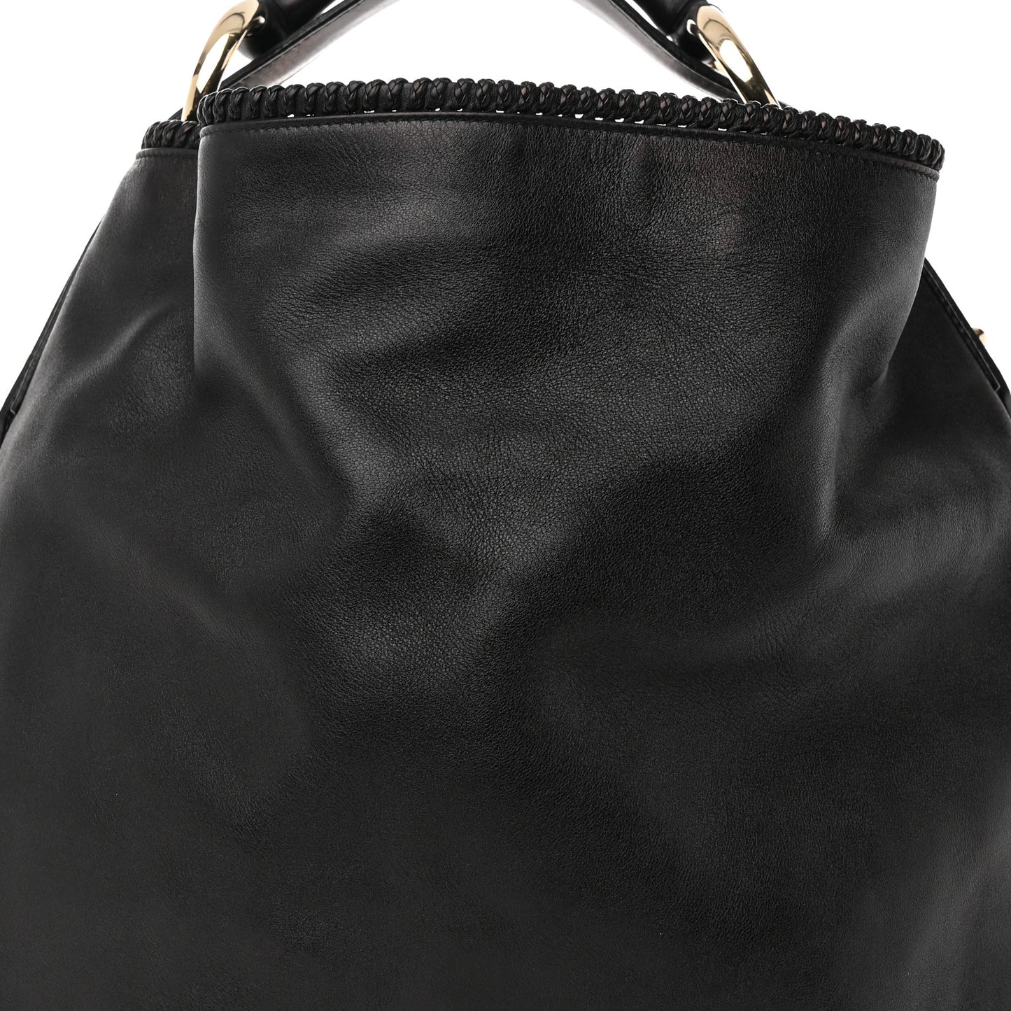Calfskin Large Horsebit Chain Hobo Black