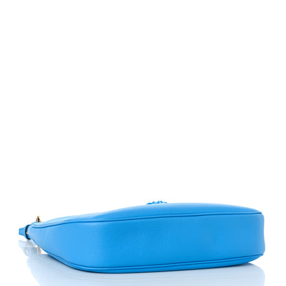 Versace Grained Calfskin La Medusa Medium Hobo Crossbody Blue 4 of 8