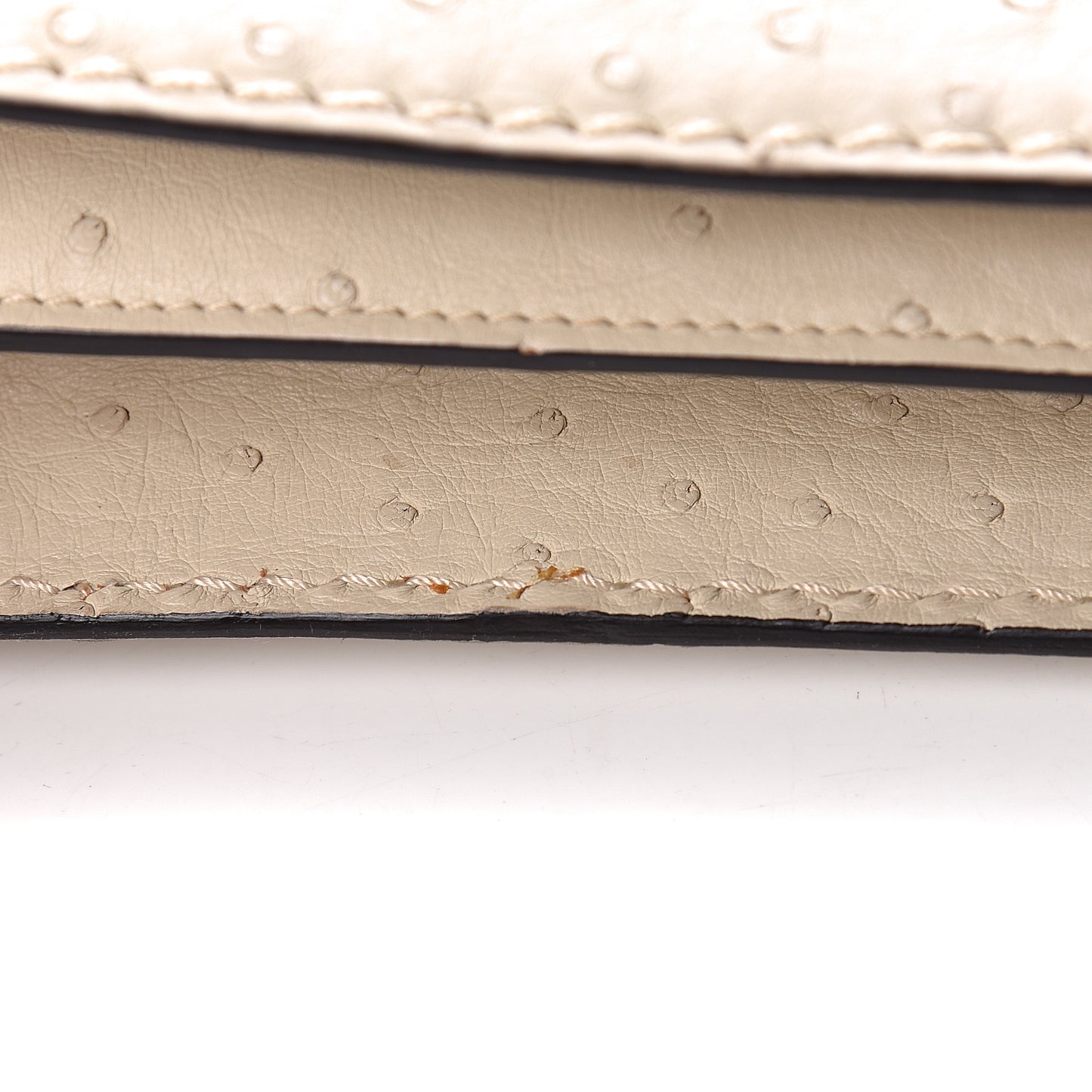 Ostrich Louise Shoulder Bag Ivory
