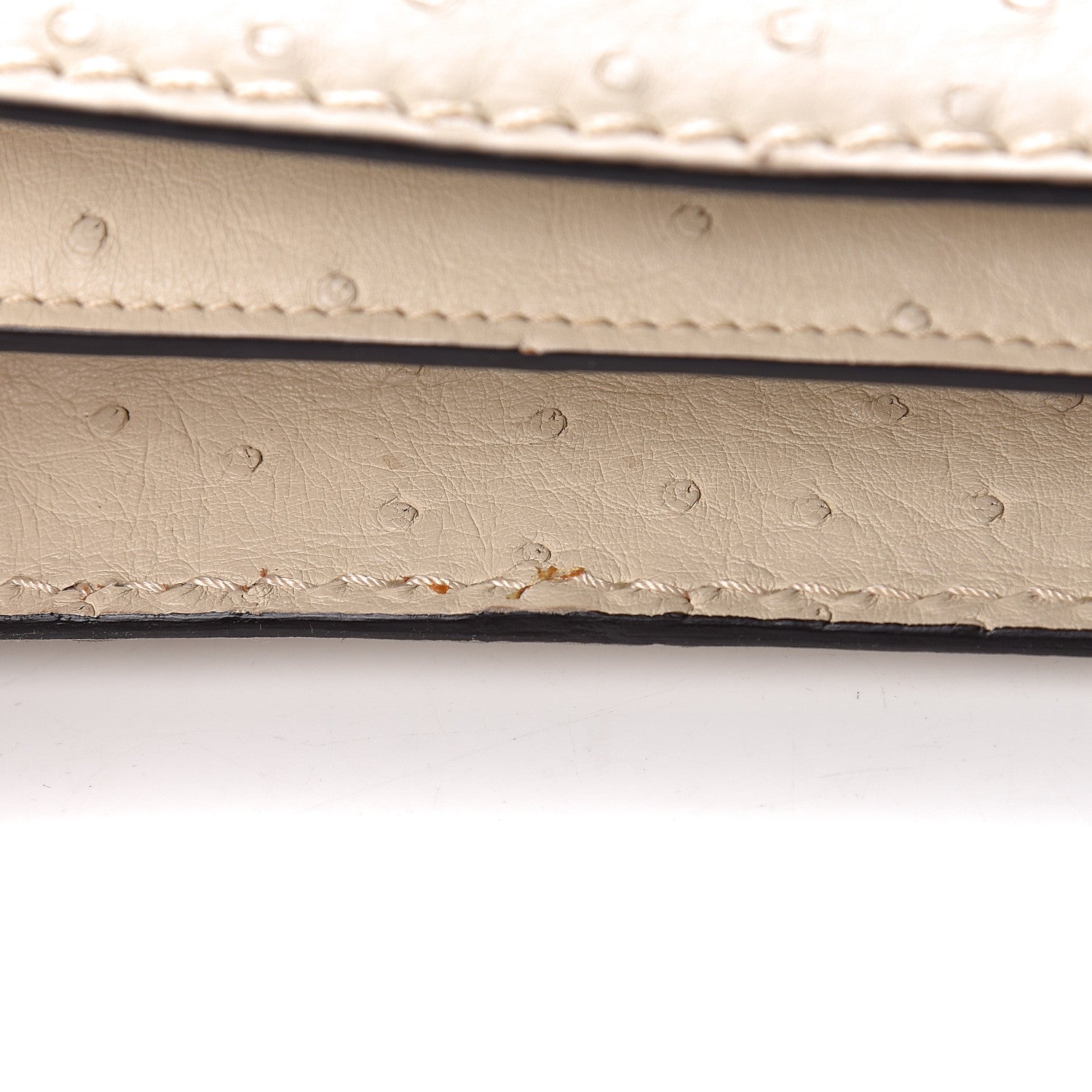 Chloe Ostrich Louise Shoulder Bag Ivory 11 of 14