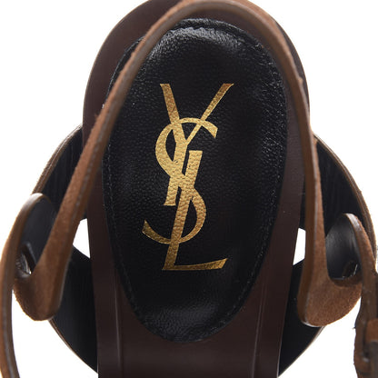 Saint Laurent Suede Tribute 105 Platform Sandals 38 Land 7 of 9