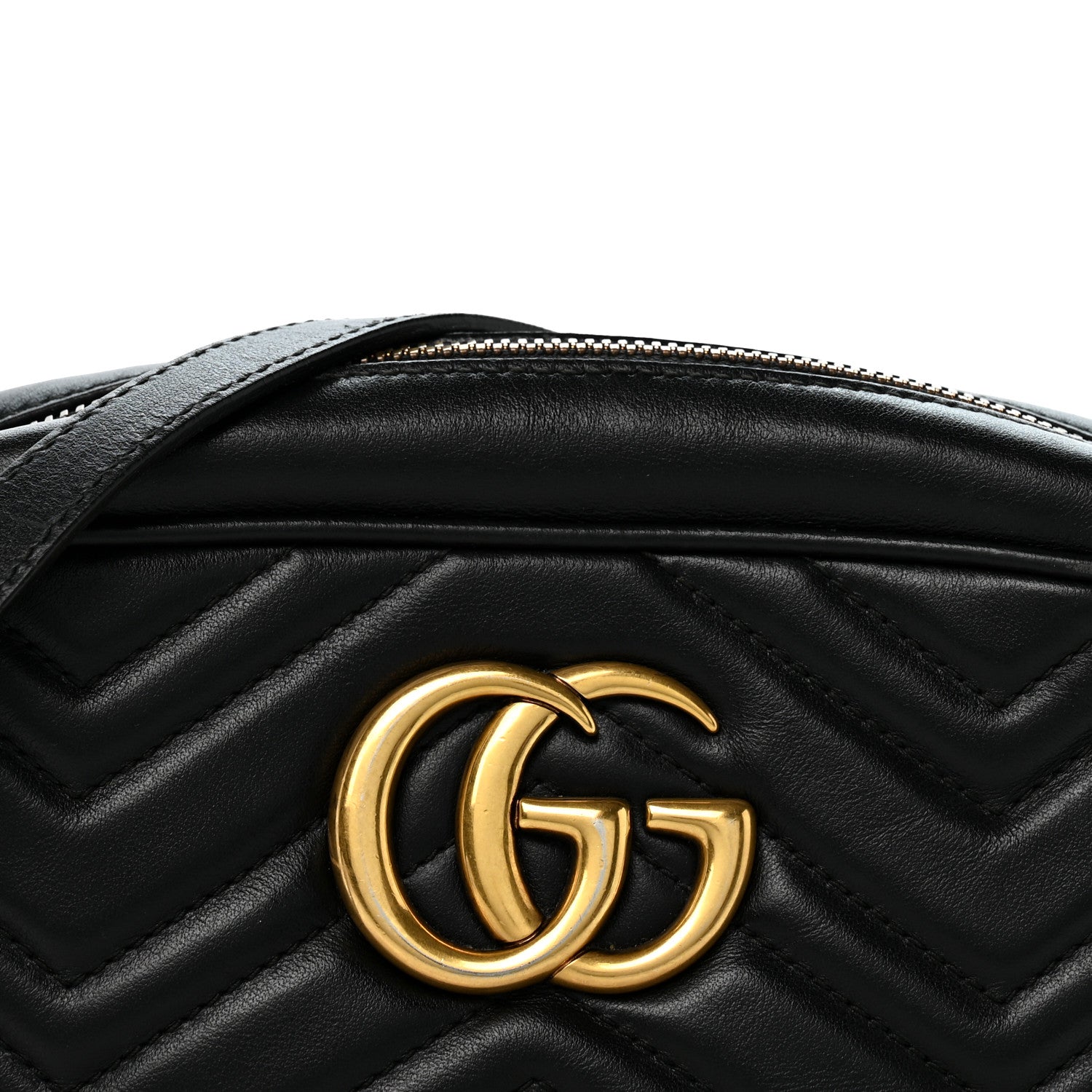Gucci Calfskin Matelasse Small GG Marmont Chain Shoulder Bag Black 7 of 13