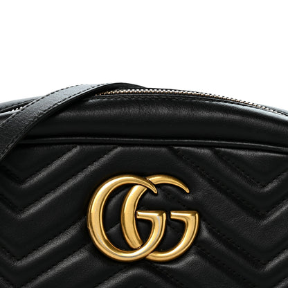 Gucci Calfskin Matelasse Small GG Marmont Chain Shoulder Bag Black 7 of 13