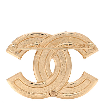 Chanel Crystal Quilted CC Brooch Gold 3 of 5