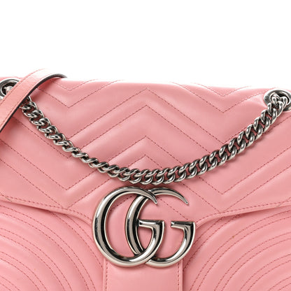 Gucci Calfskin Matelasse Medium GG Marmont Shoulder Bag Wild Rose 8 of 11
